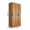 Guarda-Roupa Solteiro Alohomora 3 Portas 2 Gavetas com Espelho Mel - Panorama Móveis