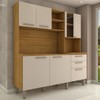 Cozinha Compacta Leviosa 7 Portas 2 Gavetas com Vidro Freijó/Soft - Panorama Móveis