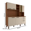 Cozinha Compacta Leviosa 7 Portas 2 Gavetas com Vidro Nogueira/Off White - Panorama Móveis