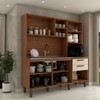 Cozinha Compacta Leviosa 7 Portas 2 Gavetas com Vidro Nogueira/Off White - Panorama Móveis