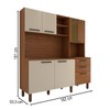 Cozinha Compacta Leviosa 7 Portas 2 Gavetas com Vidro Ripado 3d Nogueira/Off White - Panorama Móveis