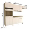Armário de Cozinha com Balcão Obliviate 12 Portas 1 Gaveta com Vidro Freijó/Soft - Panorama Móveis