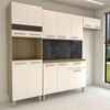 Armário de Cozinha com Balcão Obliviate 12 Portas 1 Gaveta com Vidro Freijó/Soft - Panorama Móveis