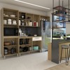 Armário de Cozinha com Balcão Obliviate 12 Portas 1 Gaveta com Vidro Freijó/Soft - Panorama Móveis