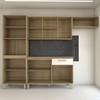 Armário de Cozinha com Balcão Obliviate 12 Portas 1 Gaveta com Vidro Freijó/Soft - Panorama Móveis
