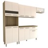Armário de Cozinha com Balcão Obliviate 12 Portas 1 Gaveta com Vidro Freijó/Soft - Panorama Móveis