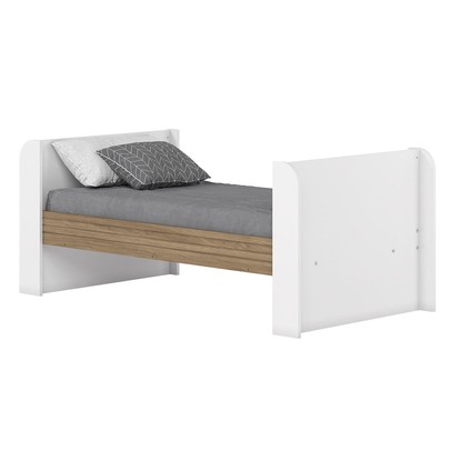 Quarto de Bebê Completo Aconchego 5 Portas 6 Gavetas com Vidro Branco/Jequitibá - Henn