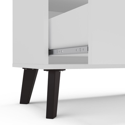 Cristaleira Londres 2 Portas 1 Gaveta com Vidro Branco - Politorno