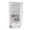 Cristaleira Londres 2 Portas 1 Gaveta com Vidro Branco - Politorno