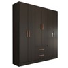 Guarda-Roupa Solteiro Belmont 6 Portas 2 Gavetas Preto - Panorama Móveis Móveis