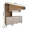 Cozinha Completa Griffin 8 Portas 2 Gavetas com Vidro Amêndola/Nude Prime Tx - Panorama Móveis