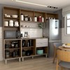 Cozinha Completa Griffin 8 Portas 2 Gavetas com Vidro Amêndola/Nude Prime Tx - Panorama Móveis