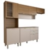 Cozinha Completa Griffin 8 Portas 2 Gavetas com Vidro Amêndola/Nude Prime Tx - Panorama Móveis
