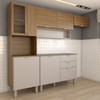 Cozinha Completa Griffin 8 Portas 2 Gavetas com Vidro Amêndola/Nude Prime Tx - Panorama Móveis