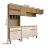 Cozinha Completa Stewie 8 Portas 2 Gavetas com Vidro Ipê/Cristalo/Petra - Panorama Móveis