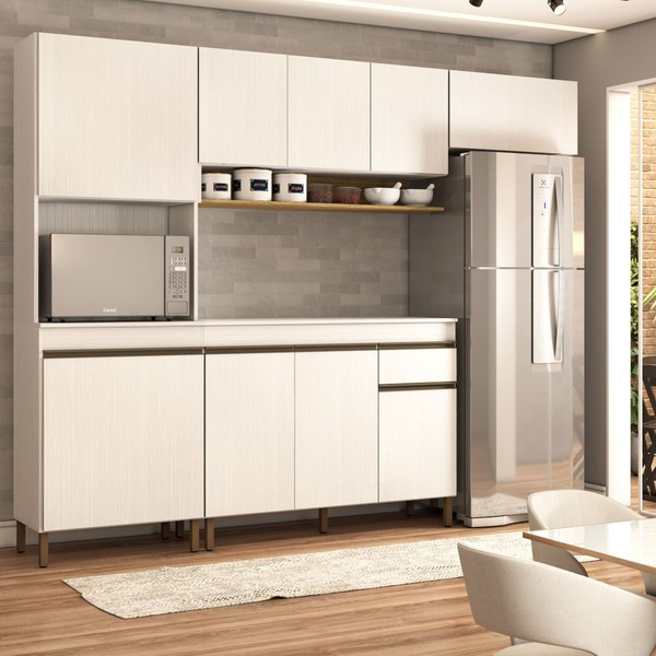 Cozinha Compacta Russel 9 Portas 1 Gaveta Supremo/Freijó - Panorama Móveis