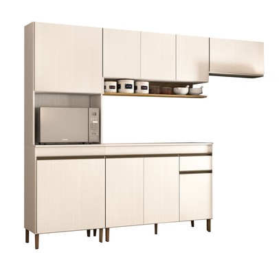 Cozinha Compacta Russel 9 Portas 1 Gaveta Supremo/Freijó - Panorama Móveis