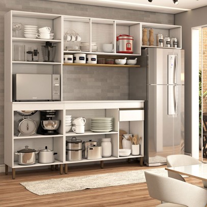 Cozinha Compacta Russel 9 Portas 1 Gaveta Supremo/Freijó - Panorama Móveis