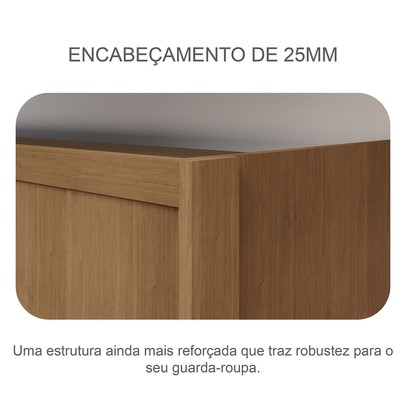 Guarda-Roupa Casal Paraíso 6 Portas 6 Gavetas 100% Mdf Cumaru/Fendi - Pnr Móveis