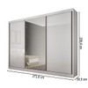 Guarda-Roupa Casal Daloa 3 Portas 6 Gavetas 100% Mdf com Espelho Neve - Pnr Móveis