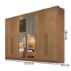 Guarda-Roupa Casal Brest 6 Portas 6 Gavetas 100% Mdf com Espelho Cumaru - Pnr Móveis