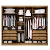 Guarda-Roupa Casal Brest 6 Portas 6 Gavetas 100% Mdf com Espelho Cumaru/Fendi - Pnr Móveis
