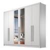 Guarda-Roupa Casal Brest 6 Portas 6 Gavetas 100% Mdf com Espelho Neve - Pnr Móveis