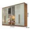 Guarda-Roupa Casal Brest 6 Portas 8 Gavetas 100% Mdf com Espelho Cumaru/Fendi - Pnr Móveis