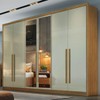Guarda-Roupa Casal Brest 6 Portas 8 Gavetas 100% Mdf com Espelho Cumaru/Fendi - Pnr Móveis