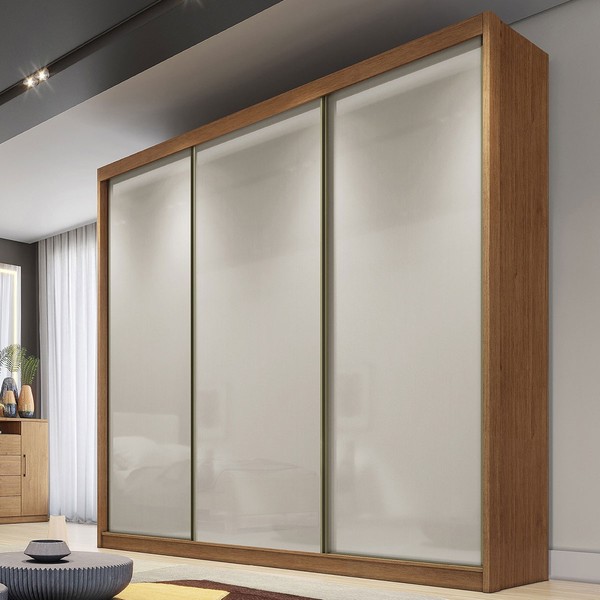 Guarda-Roupa Casal Tullins 3 Portas 8 Gavetas 100% Mdf Cumaru/Fendi - Pnr Móveis