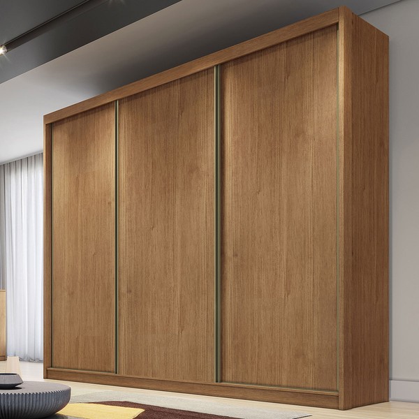 Guarda-Roupa Casal Maestrazza 3 Portas 6 Gavetas 100% Mdf Cumaru - Pnr Móveis