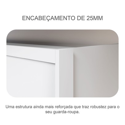 Guarda-Roupa Casal Maestrazza 3 Portas 6 Gavetas 100% Mdf Neve - Pnr Móveis
