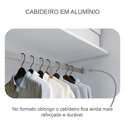Guarda-Roupa Casal Maestrazza 3 Portas 6 Gavetas 100% Mdf Neve - Pnr Móveis