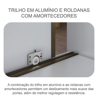 Guarda-Roupa Casal Maestrazza 3 Portas 6 Gavetas 100% Mdf Neve - Pnr Móveis