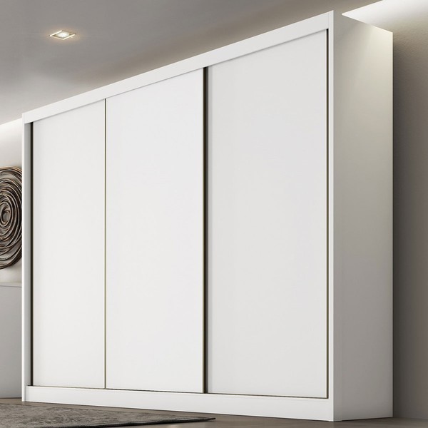 Guarda-Roupa Casal Maestrazza 3 Portas 8 Gavetas 100% Mdf Neve - Pnr Móveis