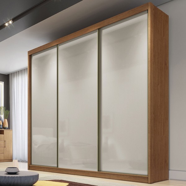 Guarda-Roupa Casal Volano 3 Portas 4 Gavetas 100% Mdf Cumaru/Fendi - Pnr Móveis