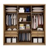 Guarda-Roupa Casal Volano 3 Portas 4 Gavetas com Espelho 100% Mdf Cumaru - Pnr Móveis