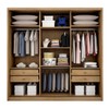 Guarda-Roupa Casal Volano 3 Portas 4 Gavetas com Espelho 100% Mdf Cumaru/Fendi - Pnr Móveis