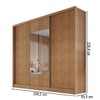 Guarda-Roupa Casal Volano 3 Portas 6 Gavetas 100% Mdf com Espelho Cumaru - Pnr Móveis