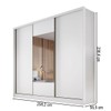 Guarda-Roupa Casal Volano 3 Portas 6 Gavetas 100% Mdf com Espelho Neve - Pnr Móveis