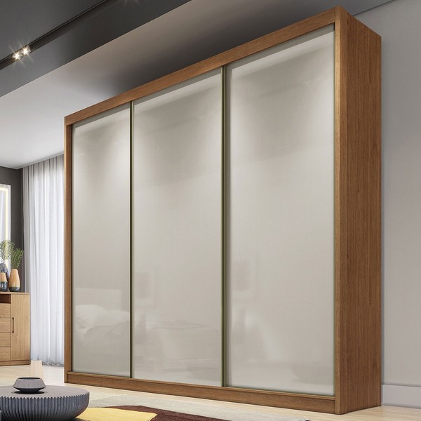 Guarda-Roupa Casal Volano 3 Portas 6 Gavetas 100% Mdf Cumaru/Fendi - Pnr Móveis