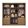 Guarda-Roupa Casal Volano 3 Portas 8 Gavetas 100% Mdf com Espelho Cumaru - Pnr Móveis
