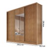 Guarda-Roupa Casal Volano 3 Portas 8 Gavetas 100% Mdf com Espelho Cumaru - Pnr Móveis