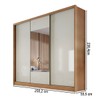 Guarda-Roupa Casal Volano 3 Portas 8 Gavetas 100% Mdf com Espelho Cumaru/Fendi - Pnr Móveis