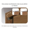 Guarda-Roupa Casal Volano 3 Portas 8 Gavetas 100% Mdf com Espelho Cumaru/Fendi - Pnr Móveis