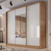 Guarda-Roupa Casal Volano 3 Portas 8 Gavetas 100% Mdf com Espelho Cumaru/Fendi - Pnr Móveis