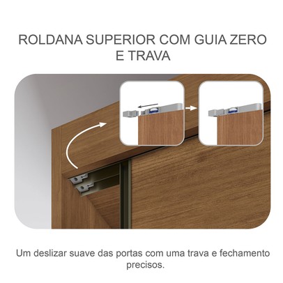 Guarda-Roupa Casal Volano 3 Portas 8 Gavetas 100% Mdf Cumaru/Fendi - Pnr Móveis