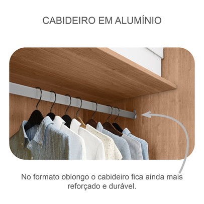 Guarda-Roupa Casal Volano 3 Portas 8 Gavetas 100% Mdf Cumaru/Fendi - Pnr Móveis