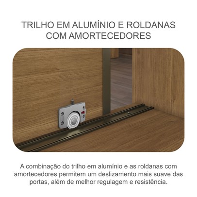 Guarda-Roupa Casal Volano 3 Portas 8 Gavetas 100% Mdf Cumaru/Fendi - Pnr Móveis