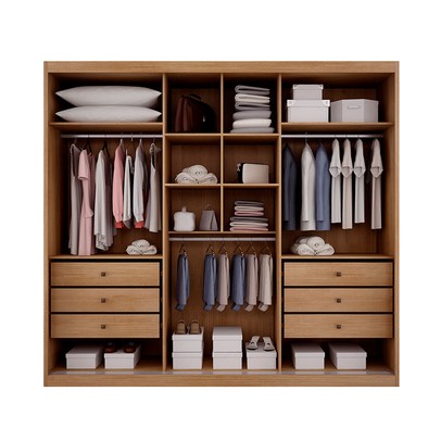 Guarda-Roupa Casal ímola 6 Gavetas 3 Portas 100% Mdf com Espelho Cumaru - Pnr Móveis